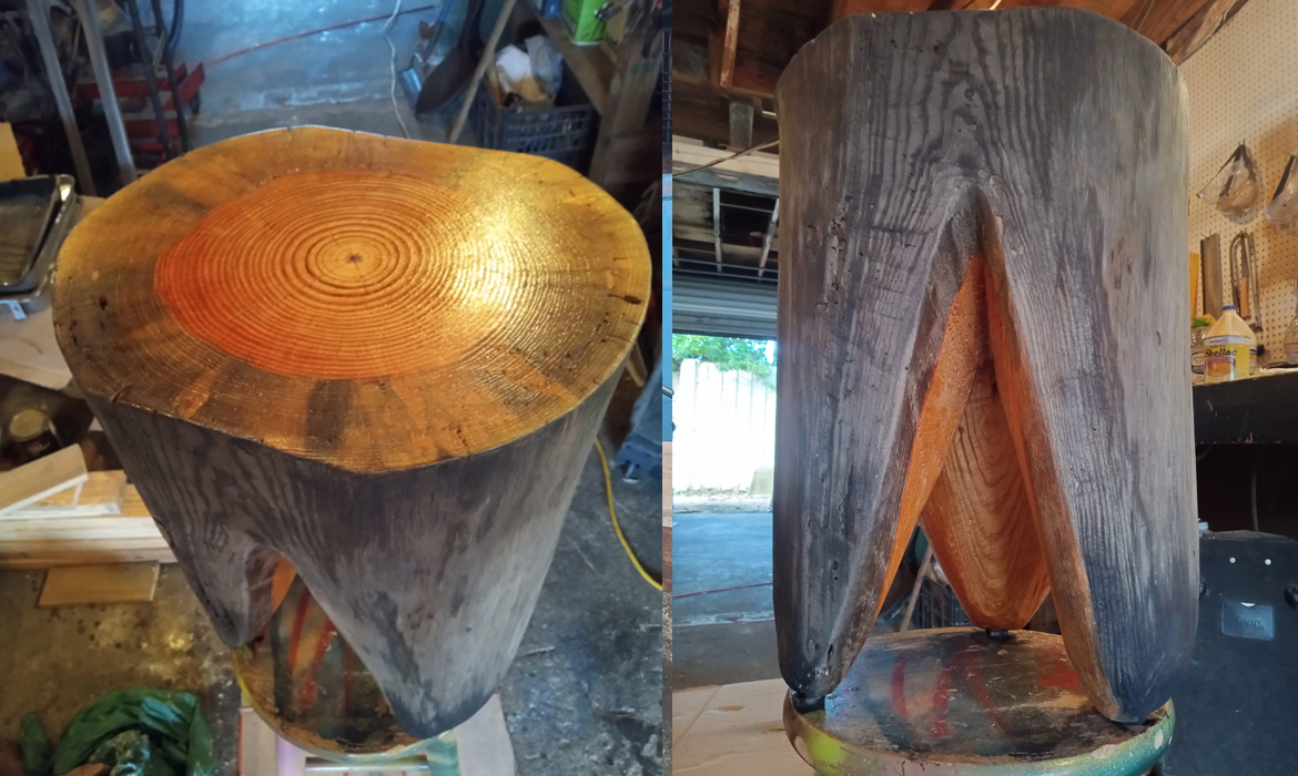 pine log end tables