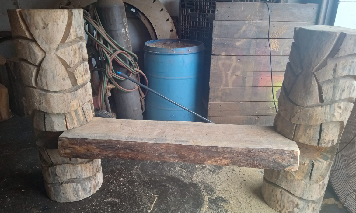 tiki benches unfinished