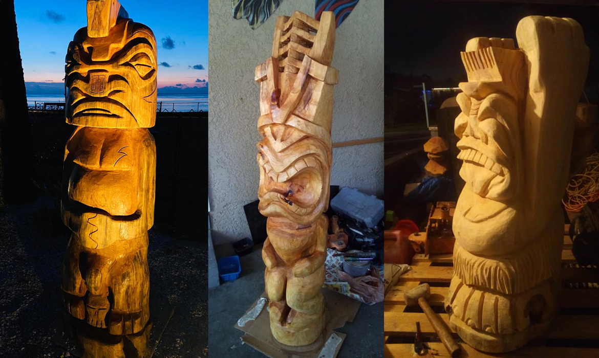 tiki carvings