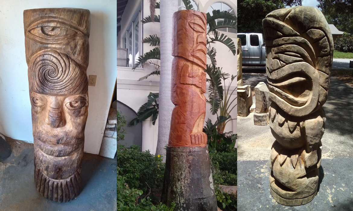 Chainsaw Carvers, Tikis, Tampa, St. Petersburg,
                Florida