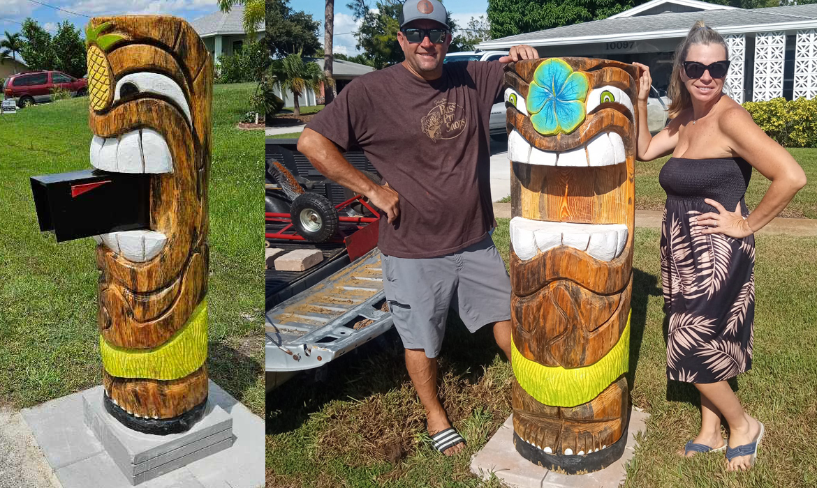 tiki biting mailbox