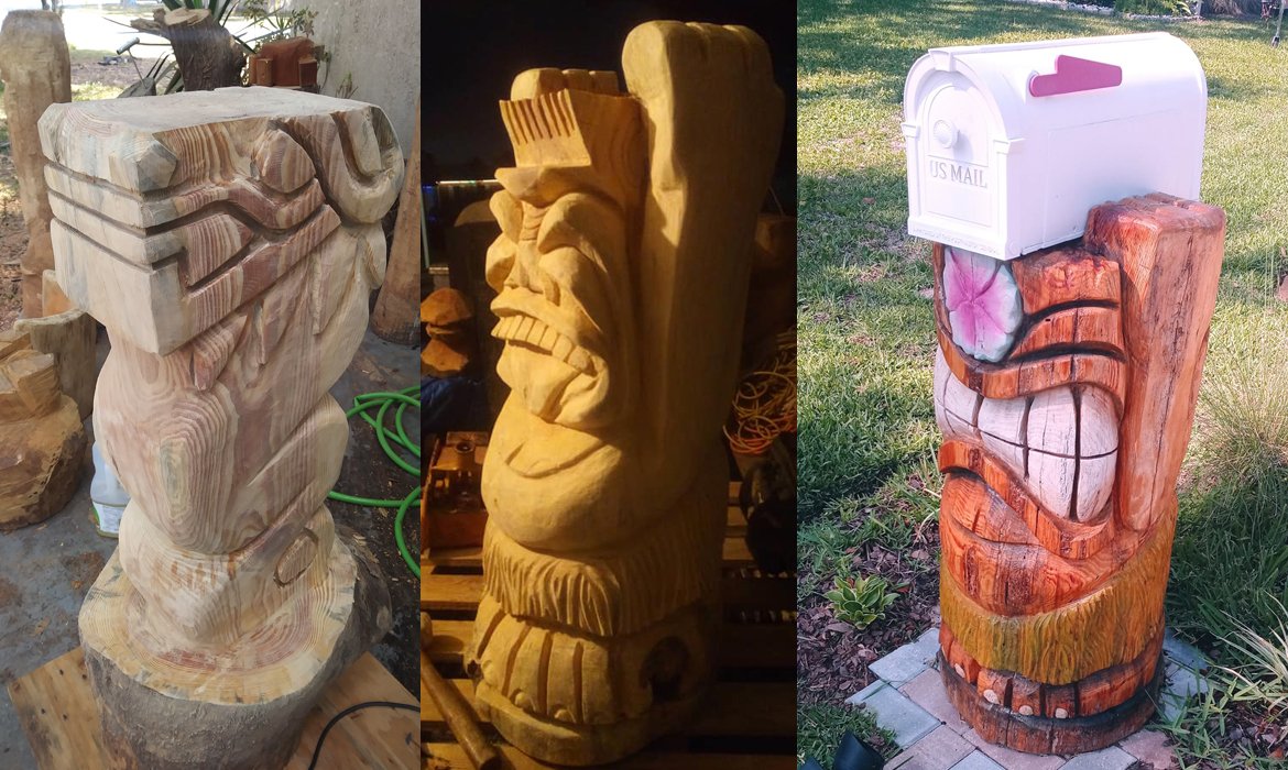 Custom Carved Mailbox Posts